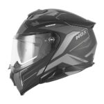 Kaciga NOX Flip Up N967 CONQUER sa naočarima mat crno srebrna