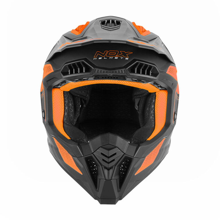 Kaciga NOX Cross N634 STORM narandžasto mat crna