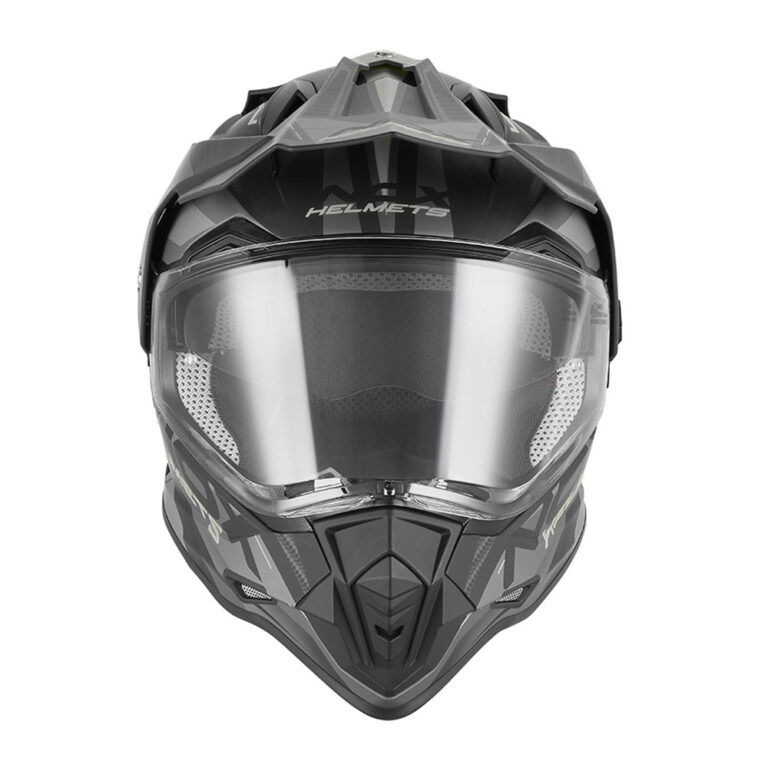 Kaciga NOX Enduro sa vizirom N312 TRACK mat crno srebrna