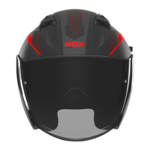 Kaciga NOX Jet N130 MYST mat crno crvena