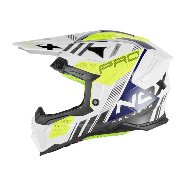 Kaciga NOX Cross N634 STORM žuto plavo bela