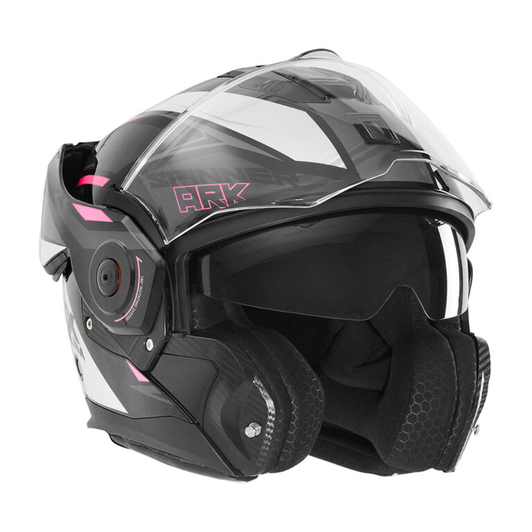 Kaciga NOX PREMIUM SPINNER ARK Flip Up sa naočarima rozo bela