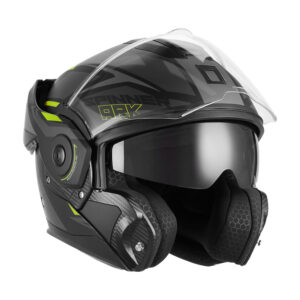 Kaciga NOX PREMIUM SPINNER ARK Flip Up sa naočarima žuto mat crna