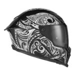 Kaciga NOX EXKLUZIV GOLIATH MAORI Full Face mat crno bela