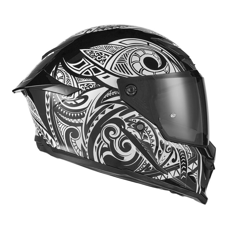 Kaciga NOX EXKLUZIV GOLIATH MAORI Full Face mat crno bela