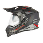 Kaciga NOX Enduro sa vizirom N312 TRACK mat crno crvena