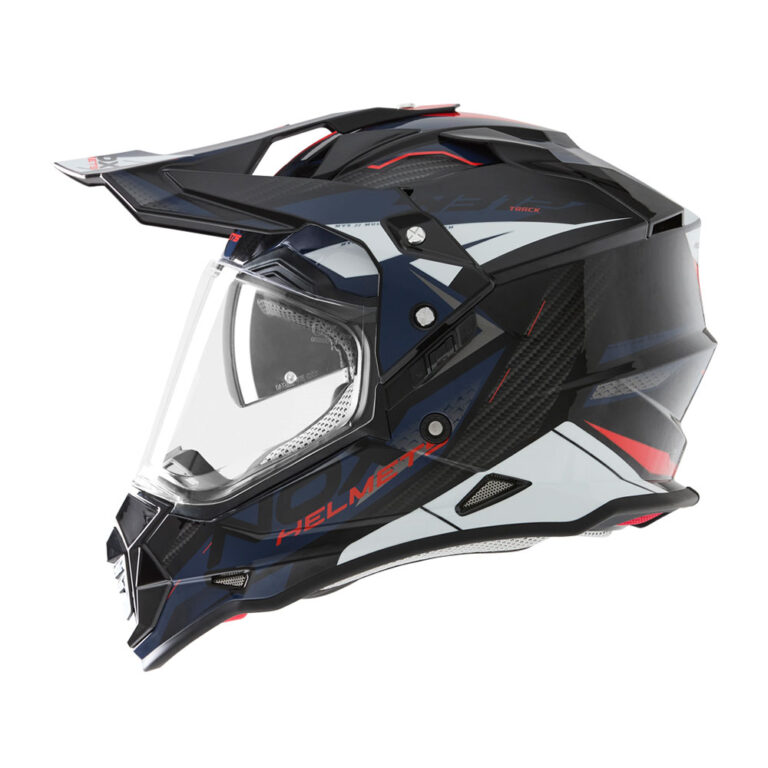 Kaciga NOX Enduro sa vizirom N312 TRACK crveno plava