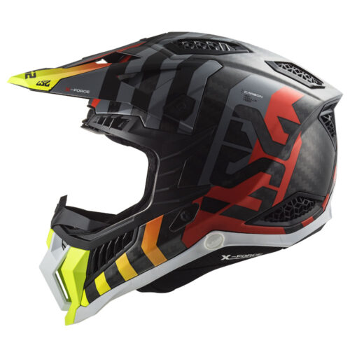 Kaciga LS2 Cross MX703 C X-FORCE CARBON BARRIER crveno žuta