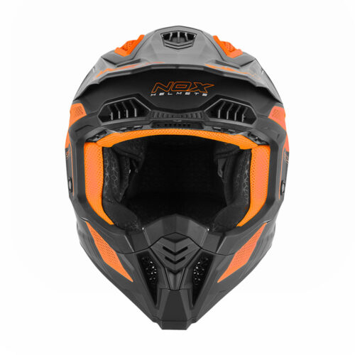 Kaciga NOX Cross N634 STORM narandžasto mat crna