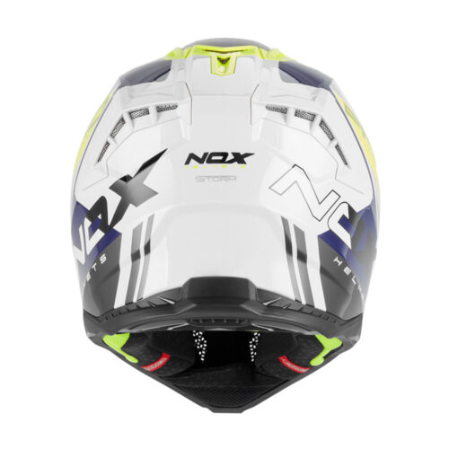 Kaciga NOX Cross N634 STORM žuto plavo bela