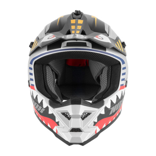 Kaciga NOX Cross N761 FIGHTER mat srebrna dečija