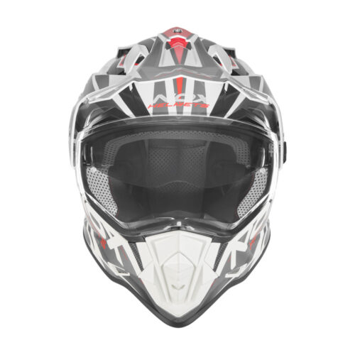 Kaciga NOX Enduro sa vizirom N312 TRACK crveno bela