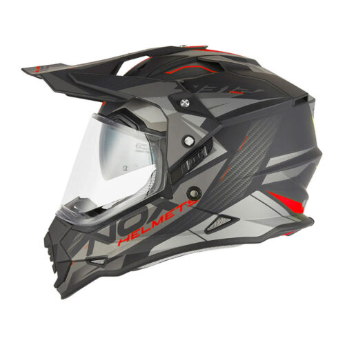 Kaciga NOX Enduro sa vizirom N312 TRACK mat crno crvena