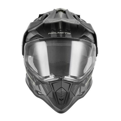 Kaciga NOX Enduro sa vizirom N312 TRACK mat crno srebrna