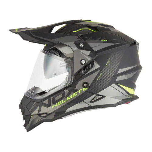 Kaciga NOX Enduro sa vizirom N312 TRACK žuto mat crna
