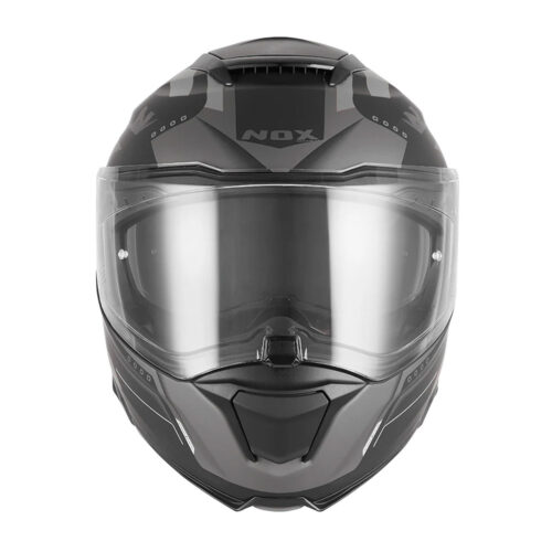 Kaciga NOX Flip Up N967 CONQUER sa naočarima mat crno srebrna