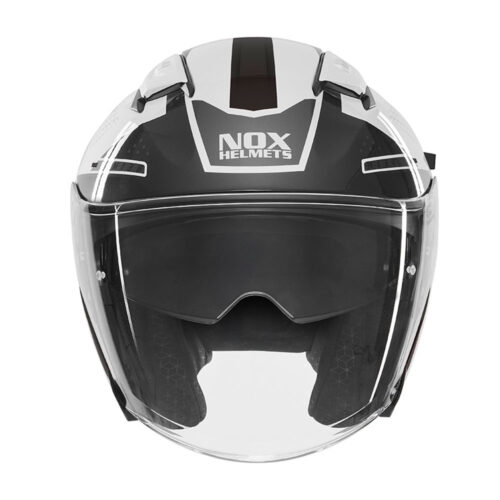 Kaciga NOX Jet N130 EKTO crno bela