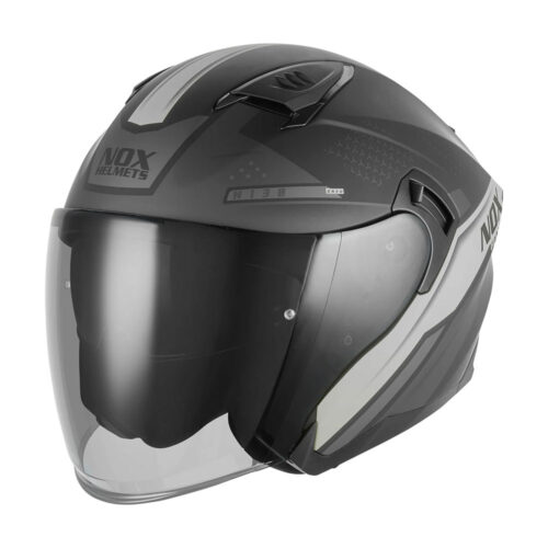 Kaciga NOX Jet N130 EKTO mat crno srebrna