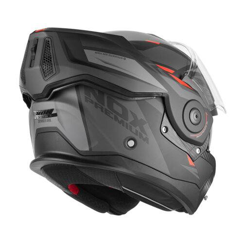 Kaciga NOX PREMIUM SPINNER ARK Flip Up sa naočarima crveno mat crna