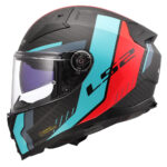 Kaciga LS2 Full Face FF811 VECTOR II CARBON GRID plavo crvena sa naočarima