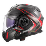 Kaciga LS2 Flip Up FF901 ADVANT X FUTURE II carbon crvena sa naočarima