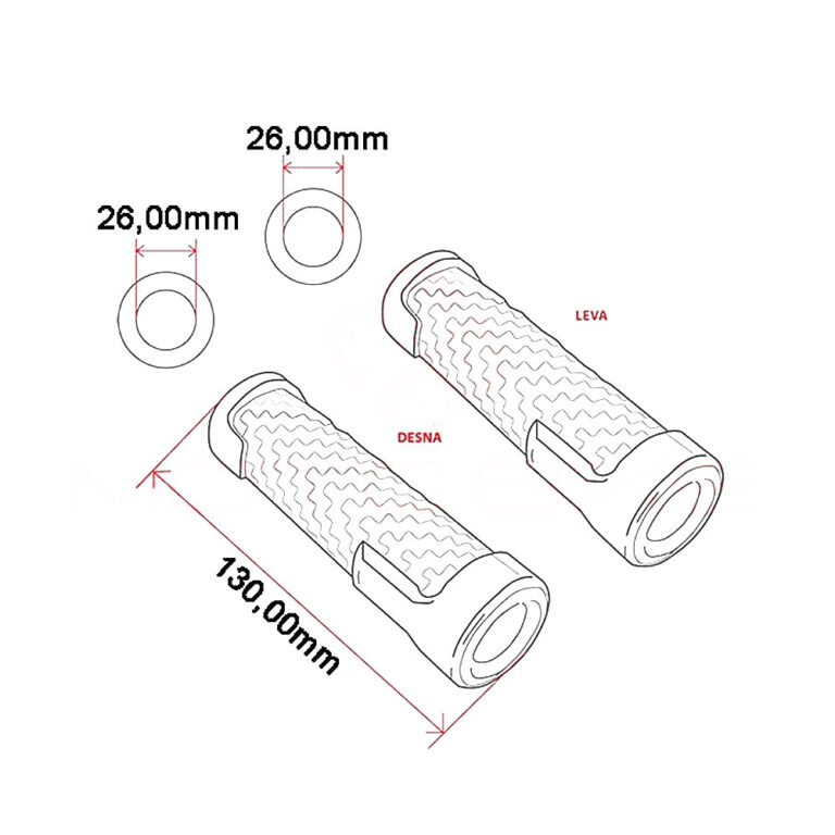 Gume ručke Ariete 01690/F/24 125 mm otvorene fi 26mm BMW sa grejačima