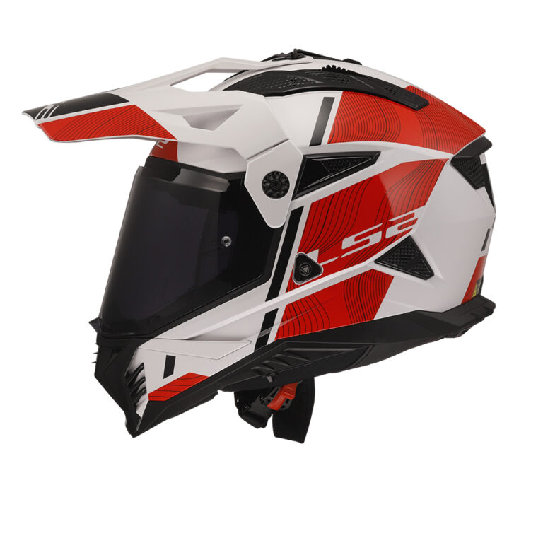 Kaciga LS2 Enduro MX702 PIONEER II HILL belo crvena