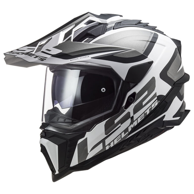 Kaciga LS2 Enduro MX701 EXPLORER ALTER mat crno bela sa naočarima