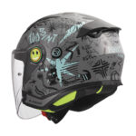 Kaciga LS2 Jet OF622 FUNNY II SCRIBBLE sivo plava
