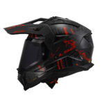 Kaciga LS2 Enduro MX702 PIONEER II CRAZY mat crno crvena
