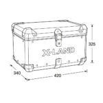 Centralni kofer X-LAND ALU sivi ADVENTURE 45L