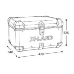 Centralni kofer X-LAND ALU sivi ADVENTURE 55L