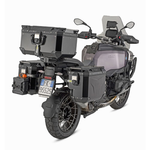 Bočni kofer GIVI TREKKER OUTBACK MONOKEY® CAM SIDE EVO SMART 44 BLACK LINE ALU crni levi 44L