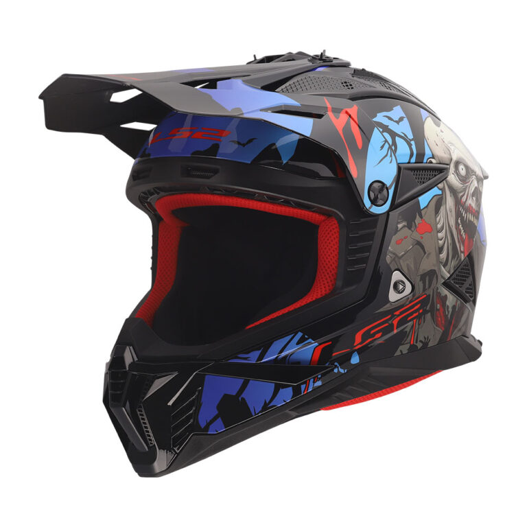 Kaciga LS2 Cross MX708 FAST II ZOMBIE II crno crveno plava