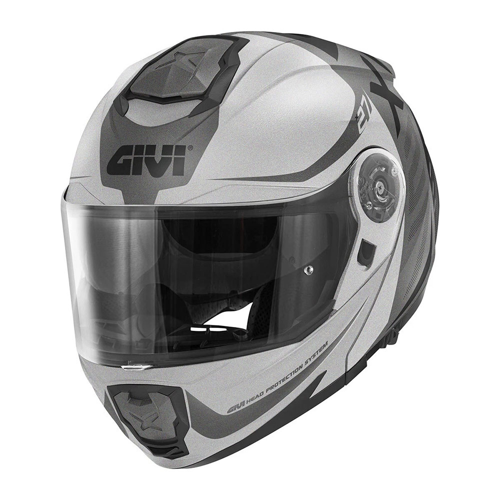46283b13-efe8-4789-b4ff-0bc10f9f3a63 Kaciga GIVI Flip Up X27 DIMENSION crno titanium srebrna