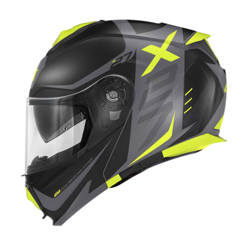 Kaciga GIVI Flip Up X27 DIMENSION mat crno titanium žuta