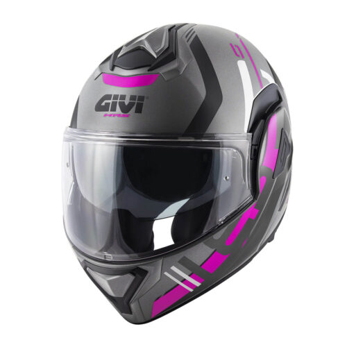 Kaciga GIVI Flip Up X30 PULSAR titanium crno ljubičasta