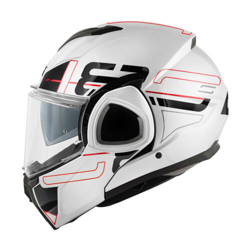 Kaciga GIVI Flip Up X36 VERTIGO belo crno crvena