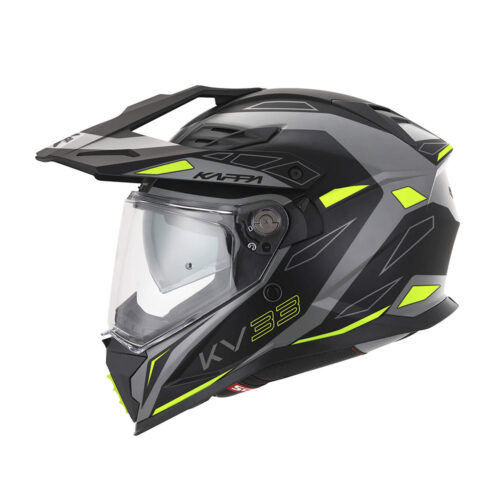 Kaciga Kappa Enduro KV33 WIZARD mat sivo crno žuta