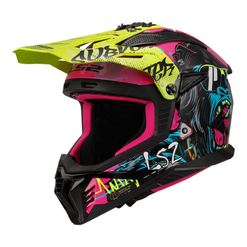 Kaciga LS2 Cross MX708 FAST II GORILLA ljubičasto žuta
