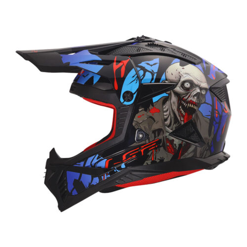 Kaciga LS2 Cross MX708 FAST II ZOMBIE II crno crveno plava