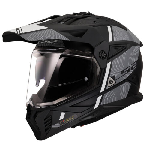 Kaciga LS2 Enduro MX702 PIONEER II HILL mat crno bela