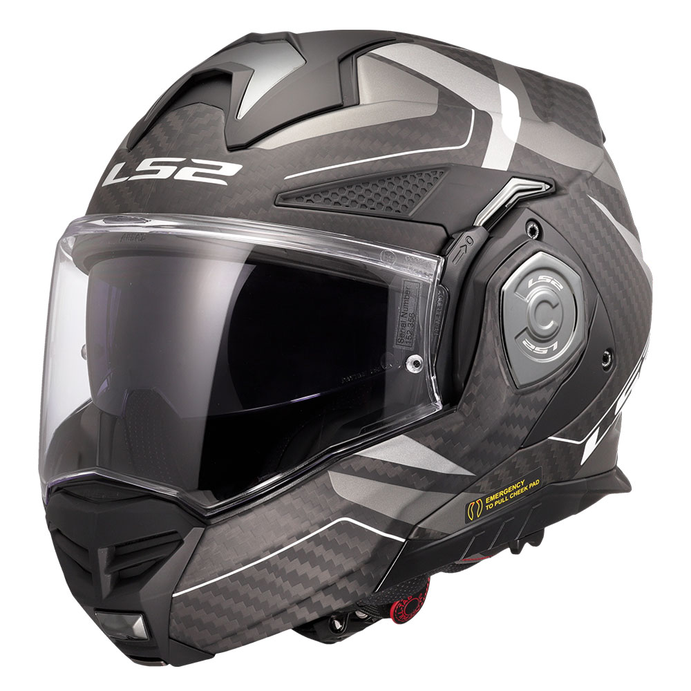 12447b21-36ae-4488-9340-bf288fd14d71 Kaciga LS2 Flip Up FF901 ADVANT X CARBON HORIZON hrom siva sa naočarima