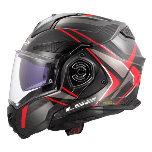 Kaciga LS2 Flip Up FF901 ADVANT X FUTURE II carbon crvena sa naočarima