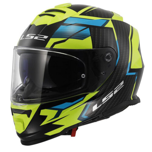 Kaciga LS2 Full Face FF800 STORM II TRACKER mat crno žuta sa naočarima