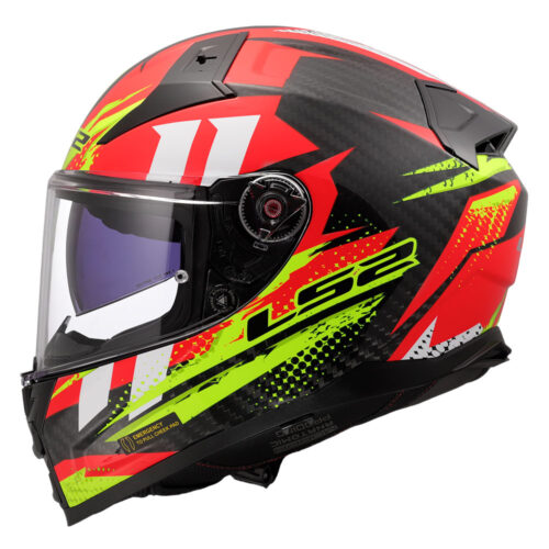 Kaciga LS2 Full Face FF811 VECTOR II CARBON TANTIC crveno žuta