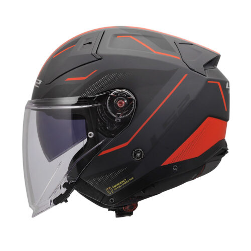 Kaciga LS2 Jet OF603 INFINITY II VEYRON crno sivom crvena sa naočarima