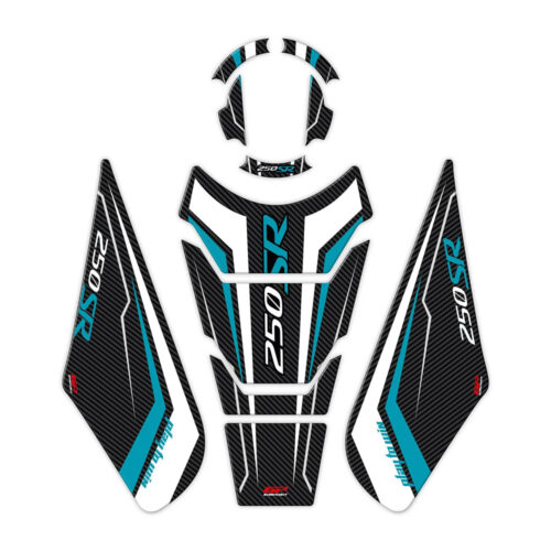 Nalepnice rezervoara TANK PAD CF MOTO 250SR tirkizno carbon (20-24) GP KOMPOZIT