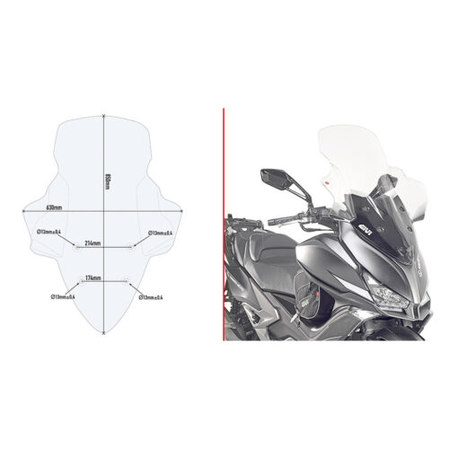 Vizir providni GIVI Kymco Xciting 400 (13-24) D6104ST
