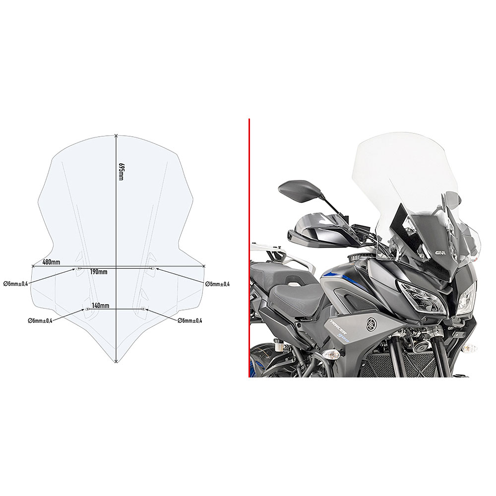 ef09637d-f829-43ed-903b-39bf6a4adc41 Vizir providni povišeni GIVI Yamaha MT09 TRACER (18-20) 2139DT